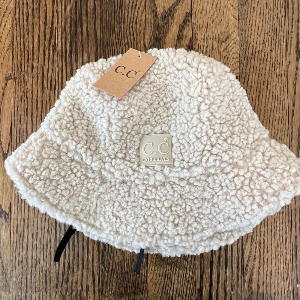 C.C Off-White Sherpa Bucket Hat